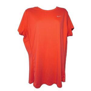 Woman's Nike Dri-Fit Running T Shirt Sz, XL Orange Silky Poly Sport Knit Top